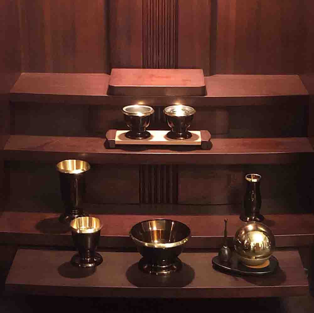 【シンプル仏具セット】仏具6点+おりんセット（真鍮製）MA-0005