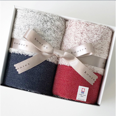ヘリンボーンギフトセット フェイスタオル2個