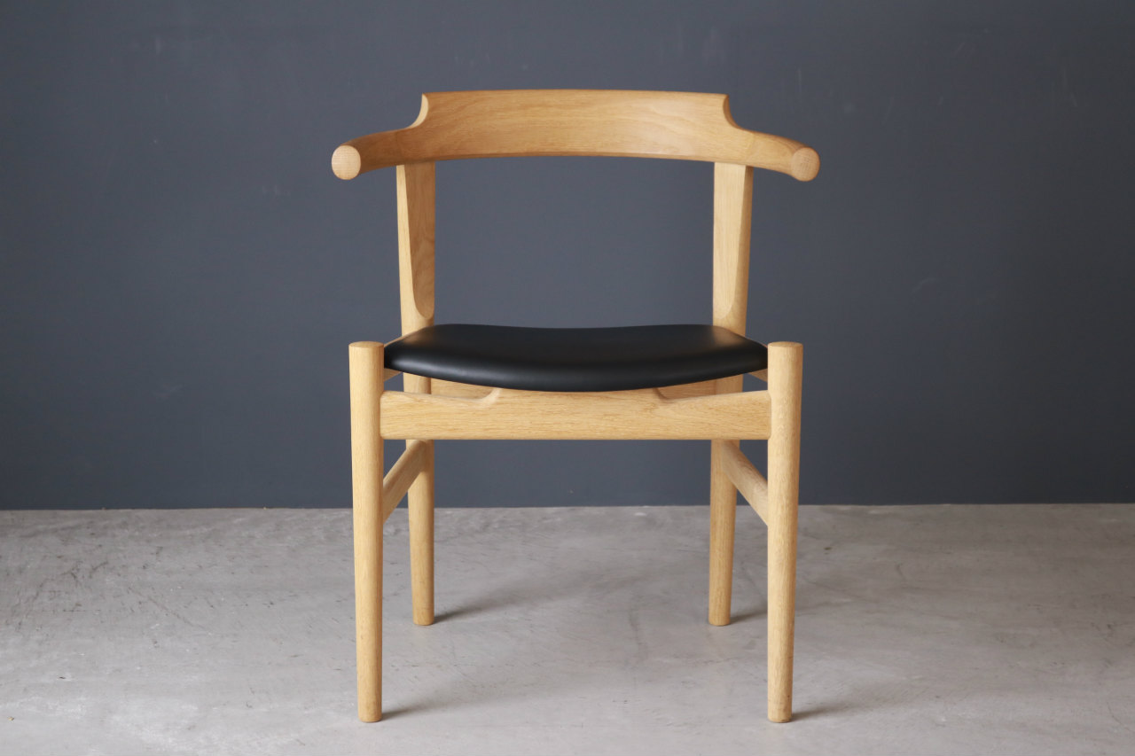 PP58チェア オーク/オイル仕上（エルモソフトレザー / BK）